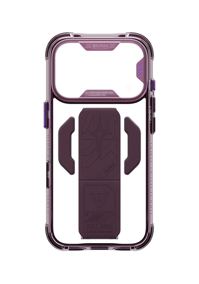 Apple Uyumlu iPhone 18 Pro Max Kılıf M-safeli Teknoloji Desenli Skinarma Helio Ce Mag Charge Standlı Kapak Bordo