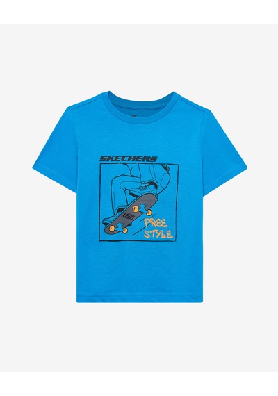 Skechers B Regular Fit Graphic Tee T-shirt Büyük Erkek Çocuk Mavi Tshirt Sk2510112-315 Mavi