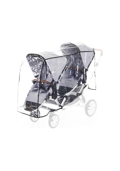 Tommy Baby Arka Arkaya İkiz Bebek Arabası Yağmurluğu Şeffaf