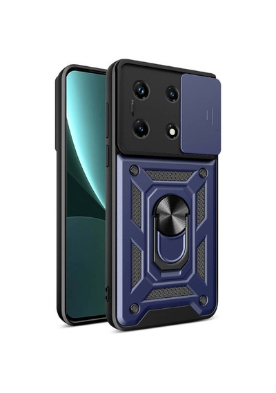 Teleplus İnfinix Note 30 Pro Kılıf Magnetik Standlı Kamera Korumalı Slide Sürgülü Cover Kapak