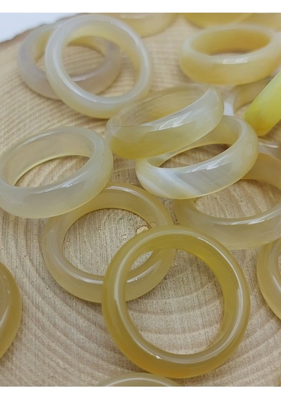 Akik Taşı Yüzük Sisli Açık Zeytin Alacalı 6mm Kalınlık 59948 Bakır
