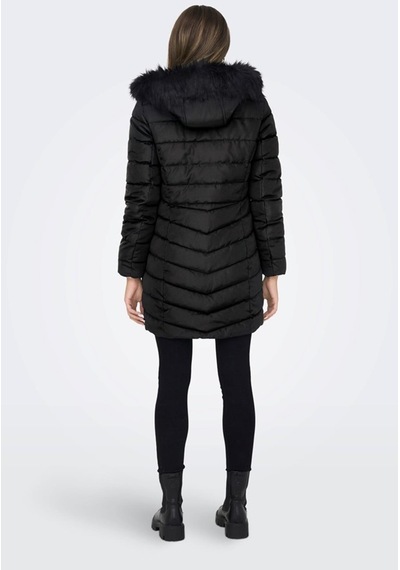 Only Onlellan Quılt Hood Fur Coat Lıfe Cc Otw 001