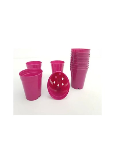 Katı Plastik Sukulent Saksısı 5 Adet Pembe 5.5 Cm