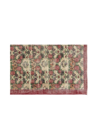 El Dokuması Vintage Yün-pamuk Naturel Halı 12385 111 X 195 Cm Çok Renkli