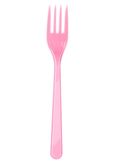 Omeyva 26 Cm. Plastik Mika Pembe Sorfa Piknik Seti - 72 Kişilik Tabak Çatal Kaşık Takımı