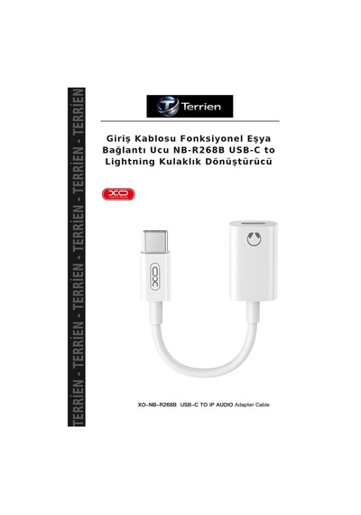 Giriş Kablosu Fonksiyonel Eşya Bağlantı Ucu Nb-r268b Usb-c To Lightning Kulaklık Dönüştürücü