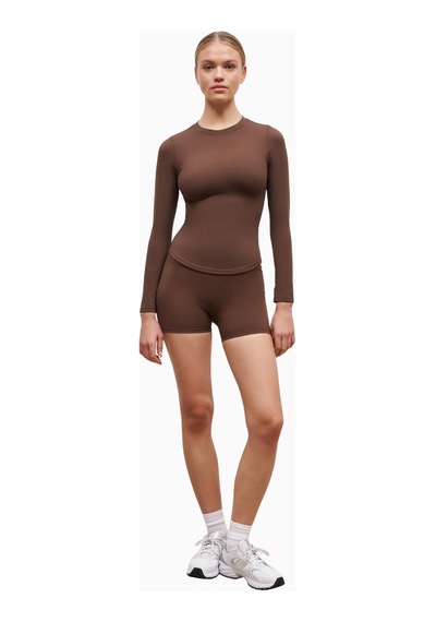 Because Of Alice Base Sculpting Long Sleeve Top Uzun Kollu Şekillendirici Kadın Üst Kahverengi