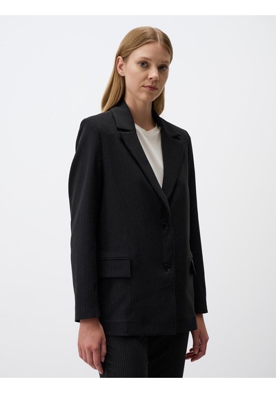 Jimmy Key Siyah Uzun Kollu Çizgili Şık Blazer Ceket 4ww010938900 Siyah