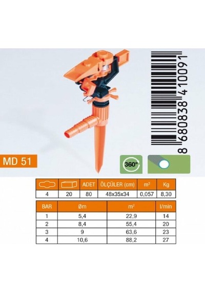 Medalyan Md 51 Açı Ayarlı Sprink Saplamalı