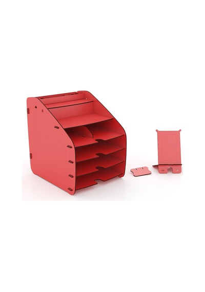 Design Otto Fx Large Modest 6 Renk A4 Evrak Rafı Masaüstü Organizer Kırmızı - 74202719 Kırmızı