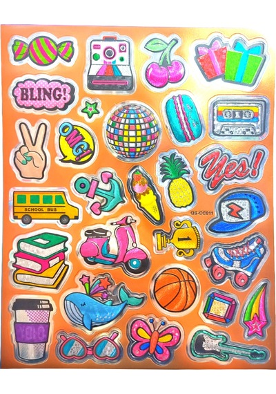 Metalik Sticker Stiker Defter Planlayıcı Etiket Qs011 -25x20 Cm- Parti Notaljik