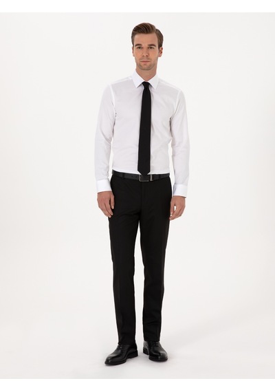 Cacharel Beyaz Slim Fit %100 Pamuk Klasik Gömlek