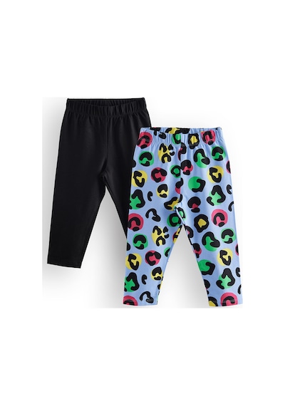Denokids Kız Çocuk Siyah Leopar 2'li Tayt