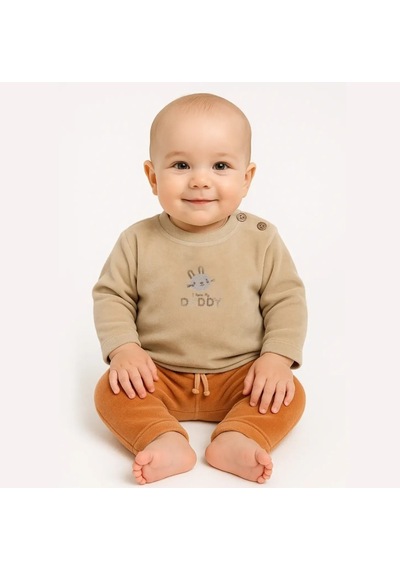 Bistyle 2li Takim Kadife I Love Daddy 14113 Bej