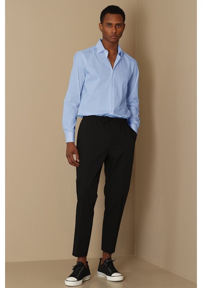 Lufian Austın Erkek Klasik Gömlek Slim Fit Mavi 111010514100300 Mavi