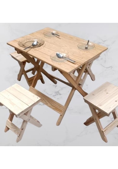 Bengi Ticaret Piknik Seti Katlanabilir Ham 90391çam Ağac Az Yer İşgal Eder Çok İş  El Yapım Ahşap