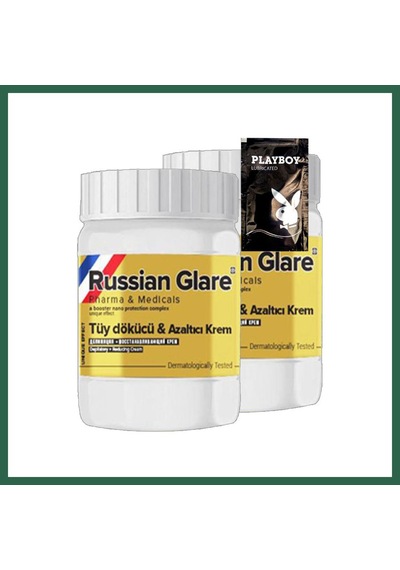 Bezos Playboy Rusian Glare Tüylere Krem Nano 2li X 50 Ml Rus Merhemi + Yanında Jel Bzs01