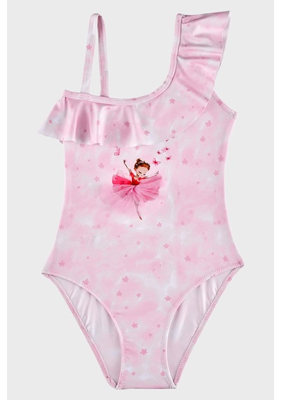 Slipstop Tutu Baskılı Fırfır Detaylı Uv Korumalı Mayo Kız Çocuk Mayo Sm2616000103 Pembe