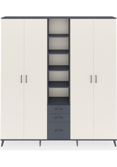 Arges Dolap 17 Raflı 3 Çekmeceli 4 Kapaklı 220x30x243 Antrasit-aytaşı/antrasit Aytası/antrasıt Arges Dolap 17 Raflı 3 Çekmeceli 4 Kapaklı 220x30x243 Antrasit-aytaşı/antrasit Aytası/antrasıt