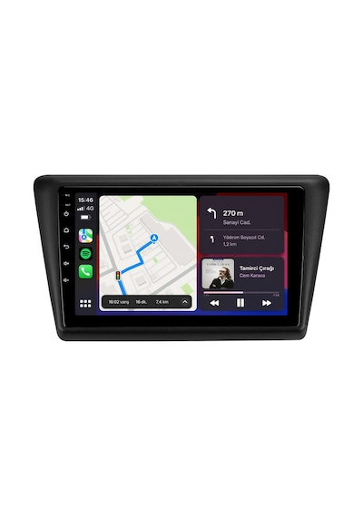 Skoda Rapid 2013-2018 Android Multimedya Carplay Android Auto Navigasyon Kameralı 6gb Ram 64gb 9"