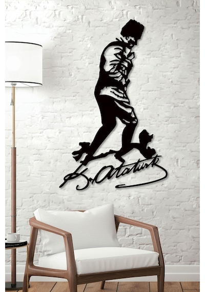 Gowpenart Atatürk Kocatepe'de Dekoratif Siyah Metal Duvar Tablosu