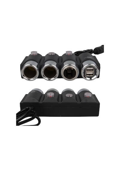 Olesson 1508 12-24v Çift Usb Girişli 120w 80cm Kablolu 3 Lü Araç Çakmak Çoklayıcı
