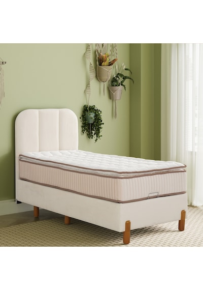 Bohem Tek Kişilik Sandıklı Baza + Pocket Pedli Yatak + Bohem Başlık 3 Lü Set Konuma Özel Teslimat 100 x 200 CM