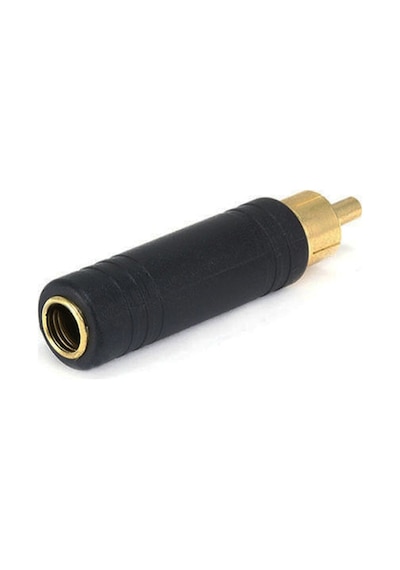 RCA Erkek - 6.3mm Dişi Çivi Jack Çevirici Gold