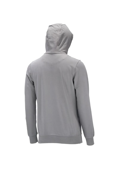 Erkek Standart Fit Kapüşonlu Kabartma Baskılı Gri Sweatshirt 001
