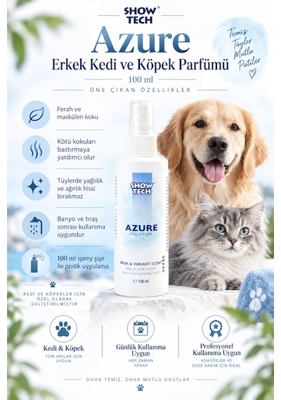 Showtech Azure Erkek Kedi Ve Köpek Parfümü 100 Ml