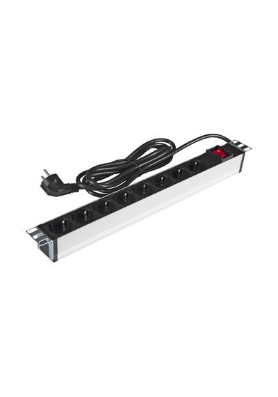 Lande 19" Kabinet İçin 8 Li Elektrik Prizi Alüminyum Gövde