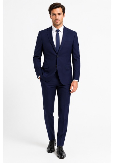 Uki Lacivert Comfort Fit , Mono Yaka , 6 Drop , Kapaklı Cep Klasik Takım Elbise