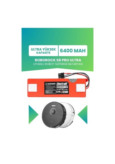Roborock S8 Pro Ultra Uyumlu Batarya 6400mah Pil