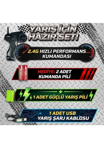 Şarjlı Uzaktan Kumandalı Araba 4x4 Yüksek Hızlı Drift Ve Arazi Aracı 2.4ghz 1:20 Yedek Lastikli Yeşil