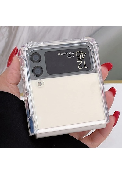 Galaxy Z Flip 3 İle Uyumlu Anti Shock Şeffaf Kılıf Pürüzsüz Yüzey Galaxy Flip 3 İle Uyumlu Kılıf 50 x 22