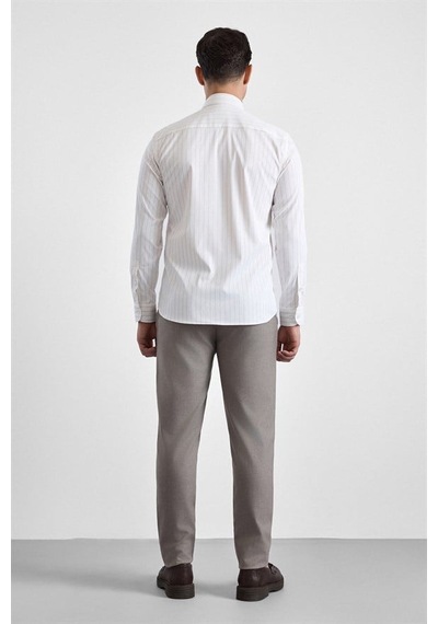 Süvari Bej Slim Klasik Yaka Casual Gömlek Gm1008400365-bj3