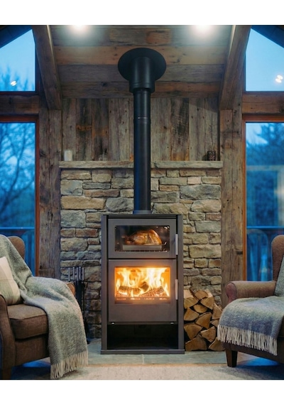 Goldfire Linea 11,5kw Odunluk Ve Fırınlı Çelik Soba Şömine