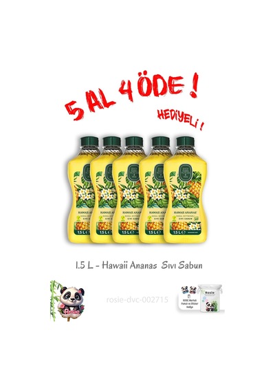 Hawaii Ananas Sıvı Sabun 1.5 L 5 Al 4 Öde Ve Rosie Hediye