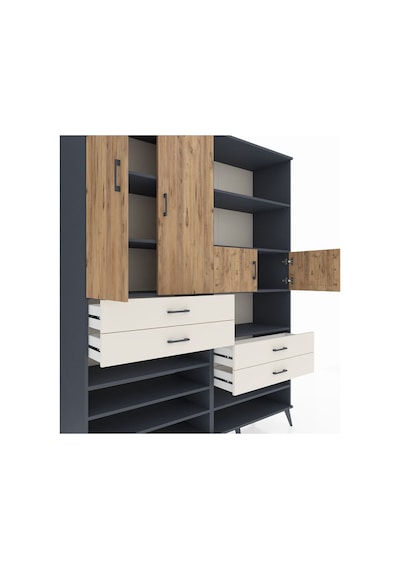 Hyperion Gardrop 11 Raflı 4 Çekmeceli 4 Kapaklı 176x44x221 Antrasit-çam/aytaşı Çam/aytaşı Hyperion Gardrop 11 Raflı 4 Çekmeceli 4 Kapaklı 176x44x221 Antrasit-çam/aytaşı Çam/aytaşı