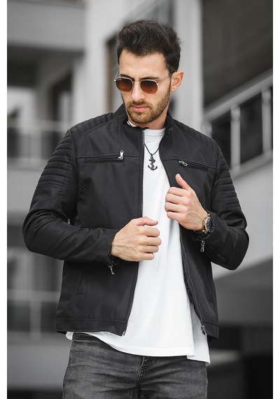 Oksit Abuja Slim Fit Fermuar Detaylı Dik Yaka Su İtici Erkek Mevsimlik Mont 001