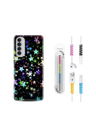Oppo Reno 4 Pro Kılıf Kablo Koruyuculu Yıldızlar 1601
