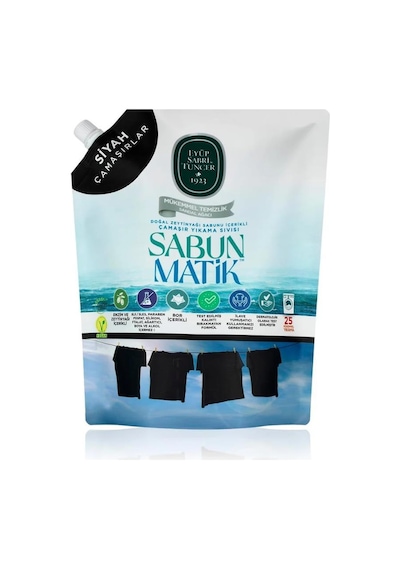 Eyüp Sabri Tuncer Sabun Matik Doğal Zeytinyağlı Çamaşır Yıkama Sıvısı Siyahlar 1,5 Lt