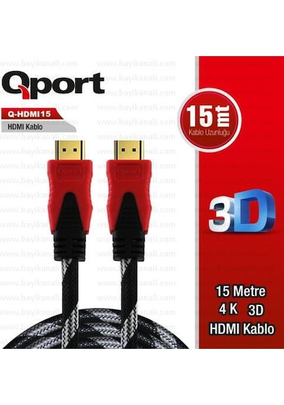 Qport Q-Hdmi15 15M Hdmi Kablo 1.4V 3D Altin Uclu
