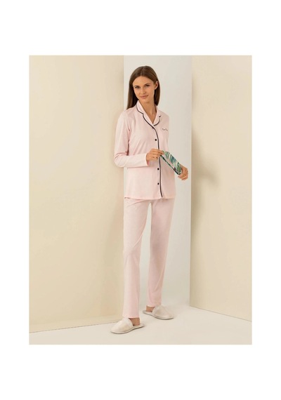 Angbutik Pıerre Cardın 7717-s Bayan Gömlek Pijama Takımı SOMON