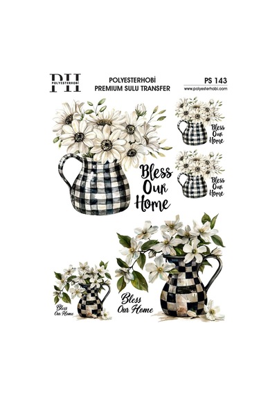 Polyesterhobi Premium Sulu Transfer 25x35 Cm Dama Desenli Ps 143