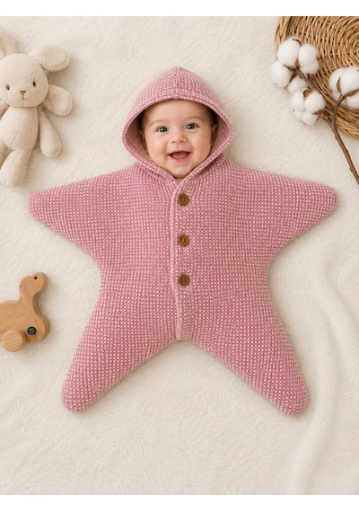 Asiltr Yıldız Şekilli Bebek Tulumu Pembe