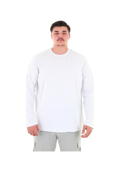 Erkek 115-155 Kilo Arası İçin Uygun Uzun Kol Bisiklet Yaka Mevsimlik Düz Renk İnce Sweatshirt Beyaz Erkek 115-155 Kilo Arası İçin Uygun Uzun Kol Bisiklet Yaka Mevsimlik Düz Renk İnce Sweatshirt Beyaz
