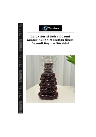 Delux Serisi Sofra Düzeni Günlük Kullanım Mutfak Üzüm Desenli Başucu Sürahisi