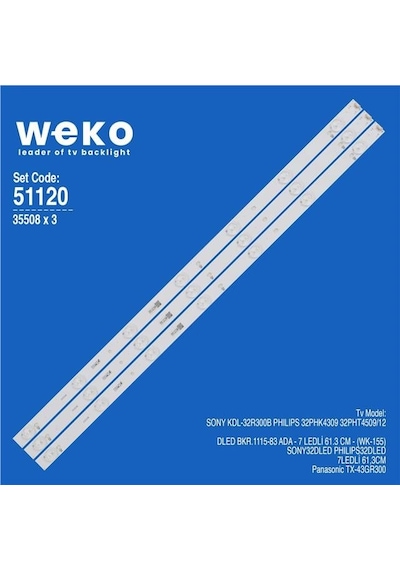 Sony Kdl-32r300b 32'' 3 Adet Tv Led Bar Tvnizin İçindeki Led Barla Aynısı Olduğunu Görmeden Almayınız. Led Bar Ürünlerinde Paket Açıldığında İade Kabul Edilmemektedir.