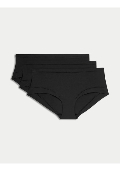 Marks & Spencer 3'lü Flexifit Modal Düşük Bel Külot Seti Siyah